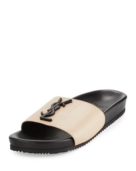 ysl women slides|saint laurent bleach flat sandals.